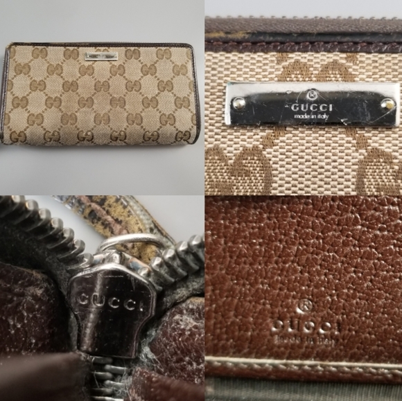 GUCCI Beautiful Classic Signature Large Zippy compact Gucci wallet Italy - Picture 7 of 16